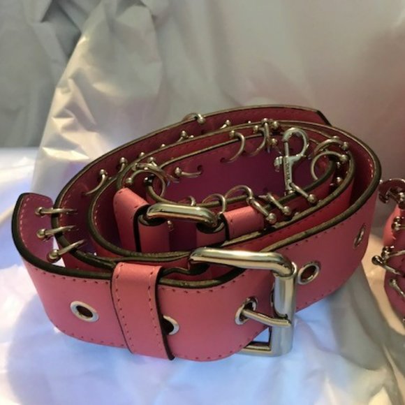 Moschino Couture Women's Leather Biker Bag - Fuchsia Pink w/ Piercings - Picture 12 of 16